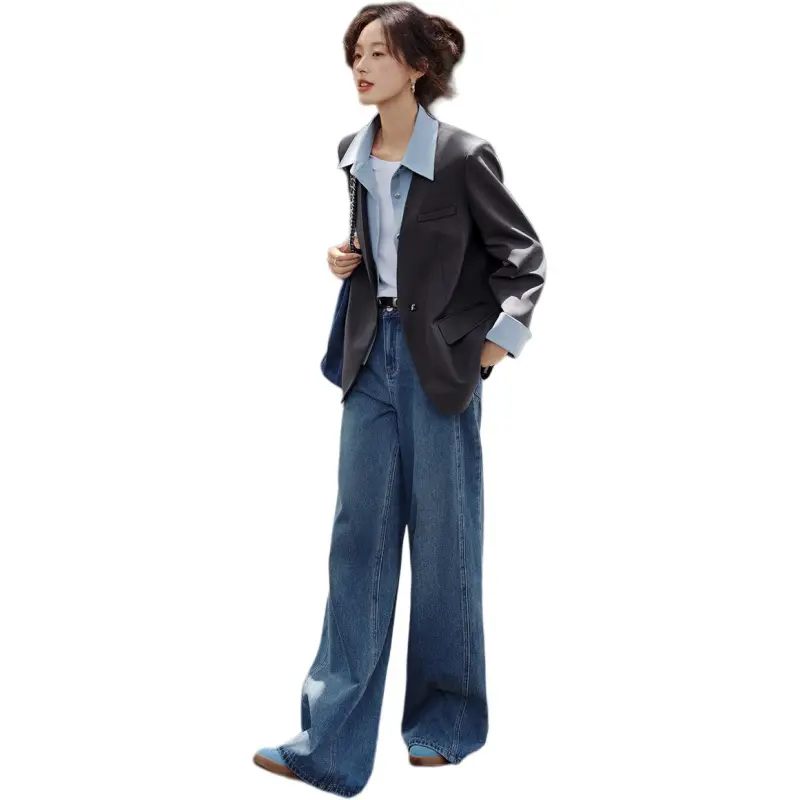 Mo Han Yi Mei Business Suit Women's Heather Gray & Blue-7