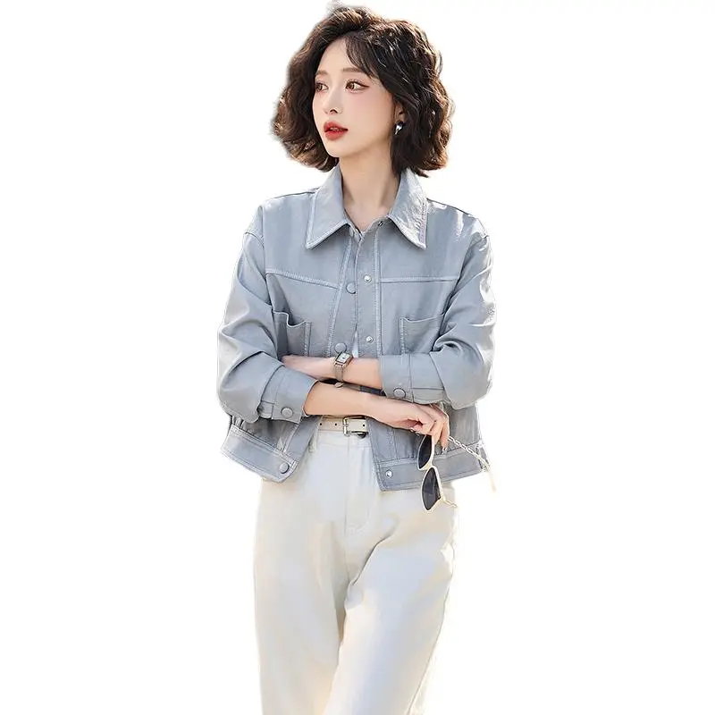 Yi Mengyuan Leather Jackets Coats Women's-3