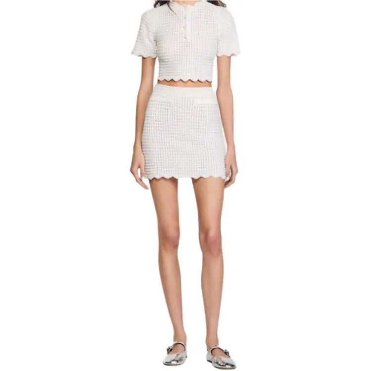 Sandro Open knit Mini Skirt-3