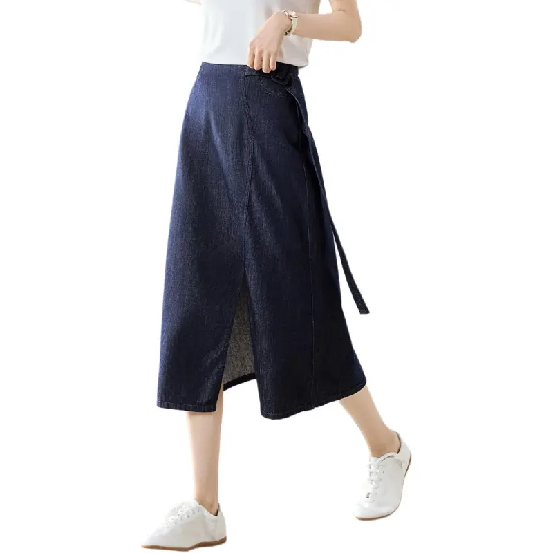 Mo Han Yi Mei Denim Long Skirt Women's-5