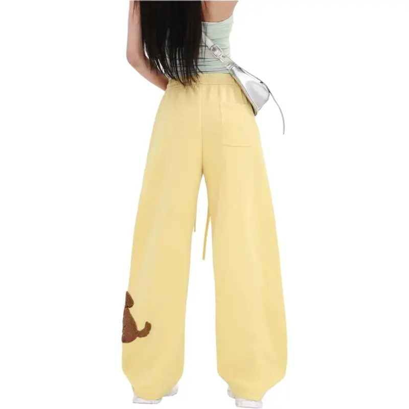 ABCMININ Casual Pants Women's Yellow-1