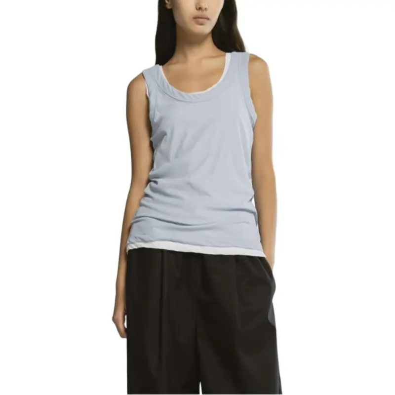 CINOH Tank Tops Women's Sax Blue-3