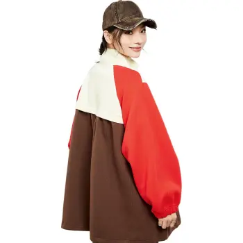 MUGUOGUOMU Fall And Winter Baseball Jacket Coat Women's Dark Coffee