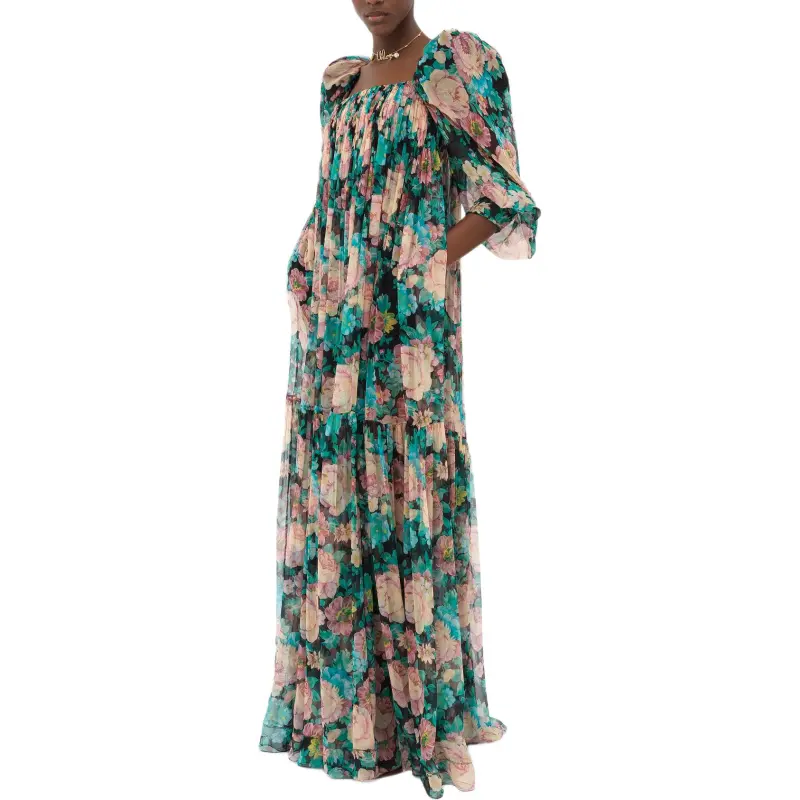 Chloe Long-Sleeved Dresses Women's Cloud Mist Turquoise-3