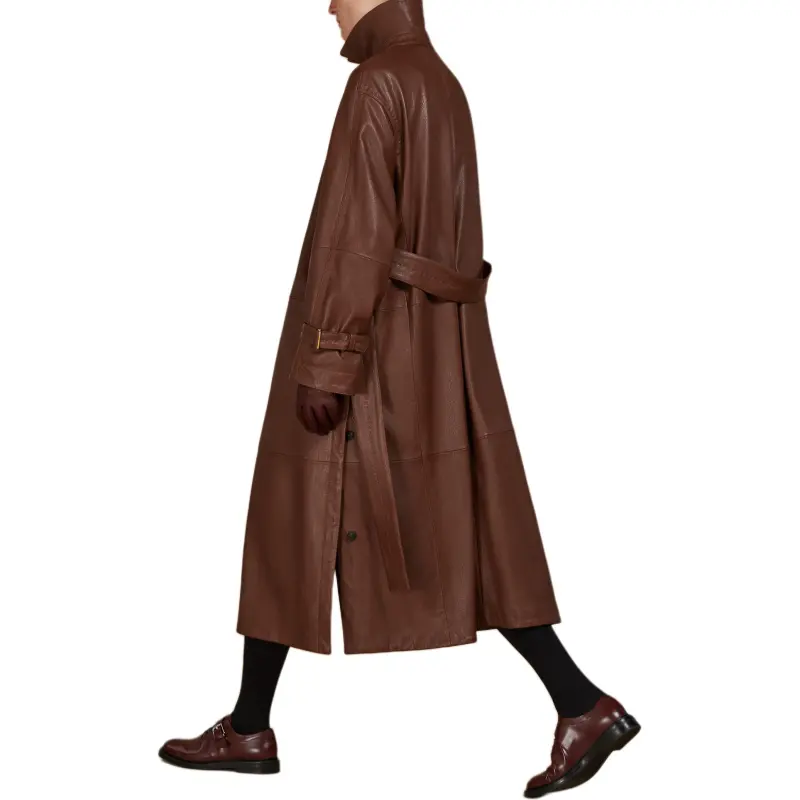 MaxMara Bellico Collection Leather Jacket Women's Brown-2
