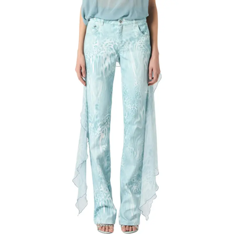 Blumarine Flounce detail Printed Jeans-2