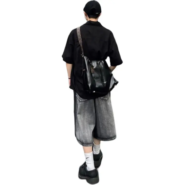 CORNILOT Denim Shorts Unisex Black-3