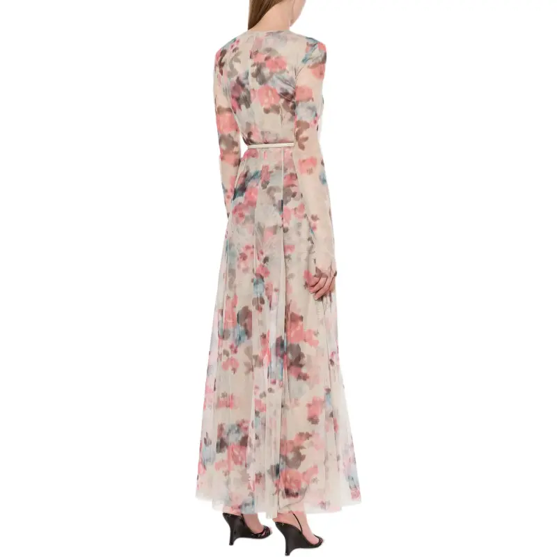 PHILOSOPHY DI LORENZO SERAFINI Flower Print Long Tulle Dress-2