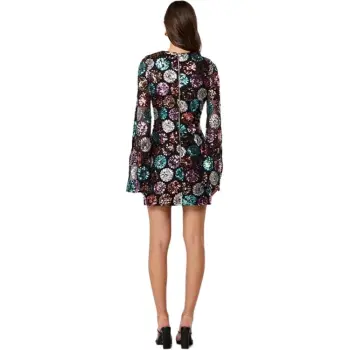 ELLIATTCOLLECTIVE Long Sleeved Wrap Style Prom Dress Women's Multicolor
