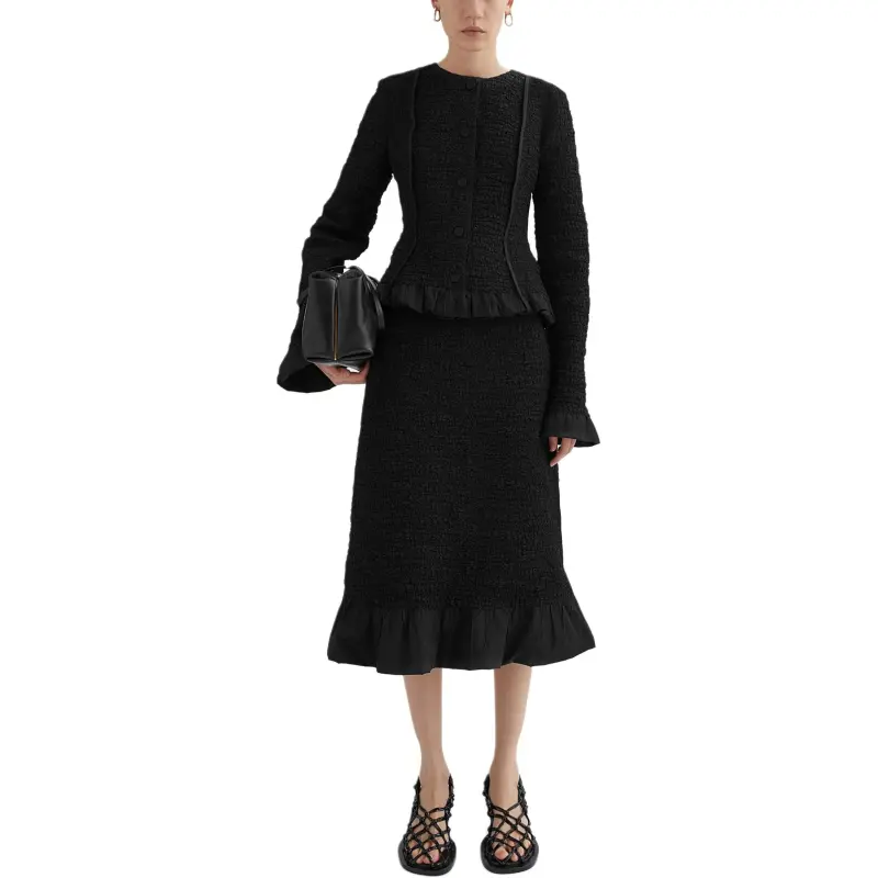 JIL SANDER Crinkled A line Midi Skirt-1