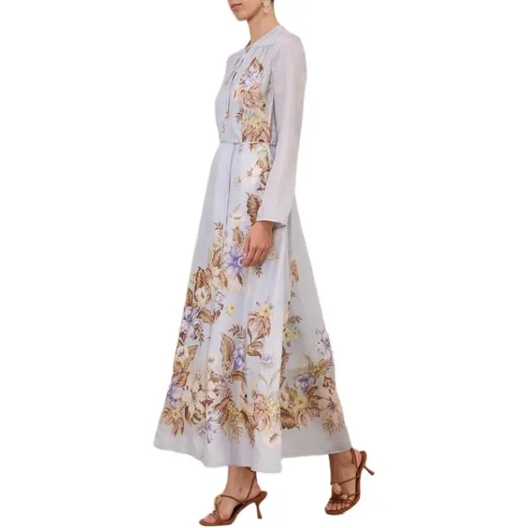 Zimmermann SS25 Long Sleeved Dress Women's Purple-4