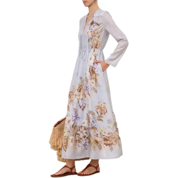 Zimmermann SS25 Long Sleeved Dress Women's Purple-5