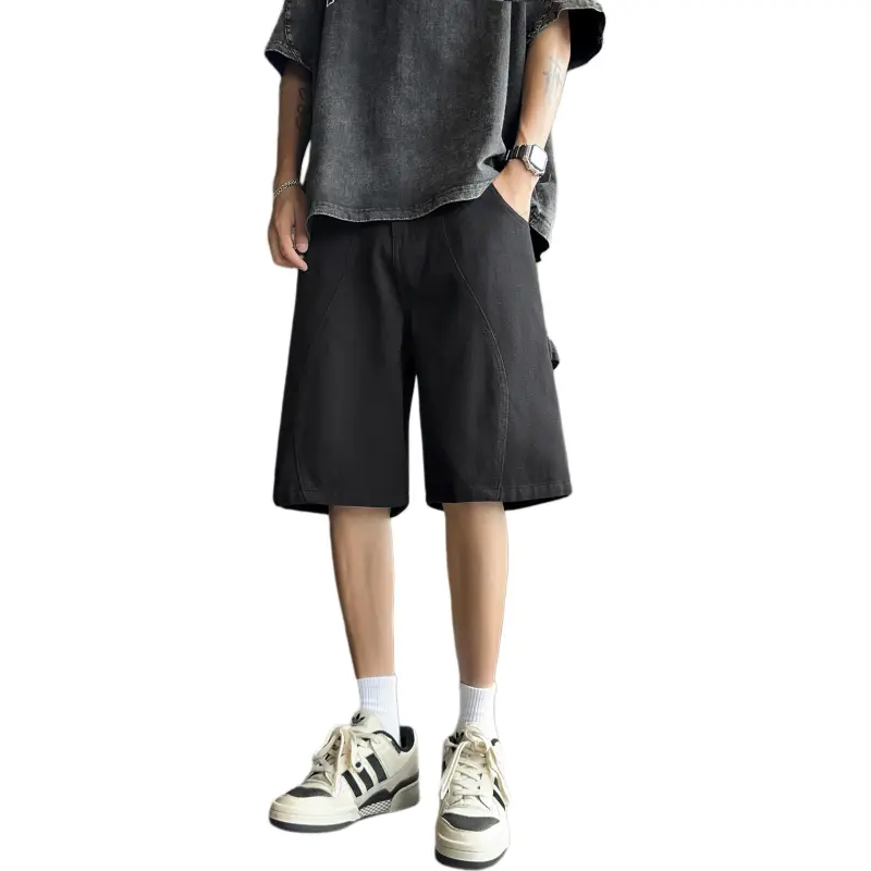 PAINT STAIN Denim Shorts Unisex-12