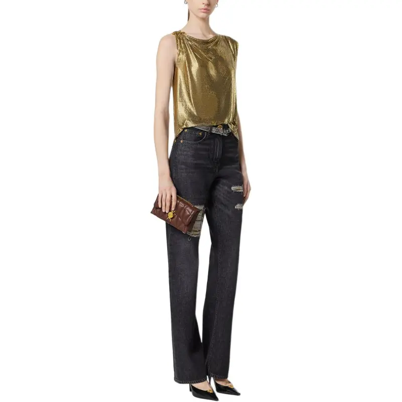 VERSACE SS25 Tank Top Women's Gold-3