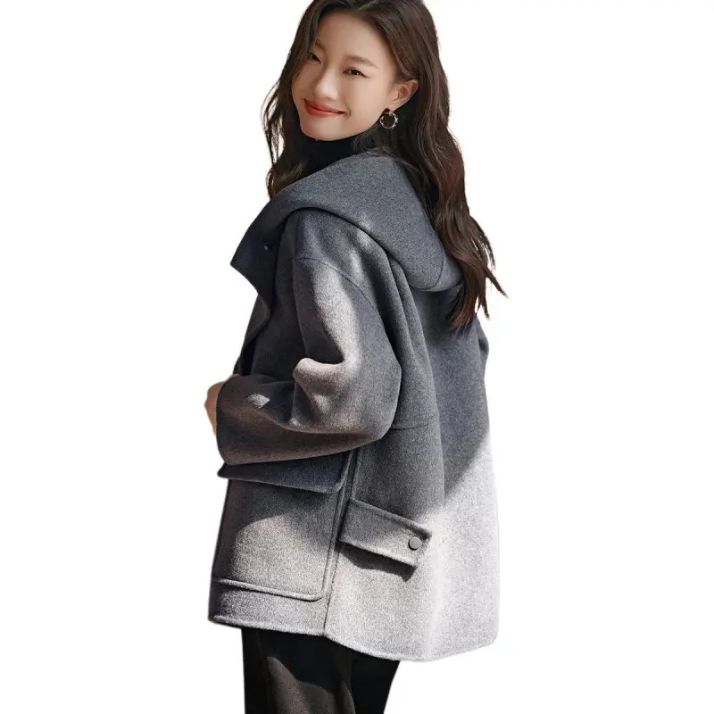 Mo Han Yi Mei Coats Women's Gray-1
