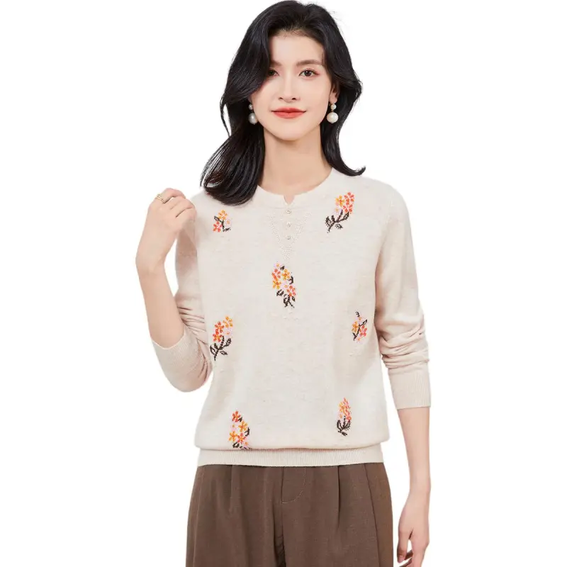 JINJU Sweater Women's Autumn Beige Apricot-1