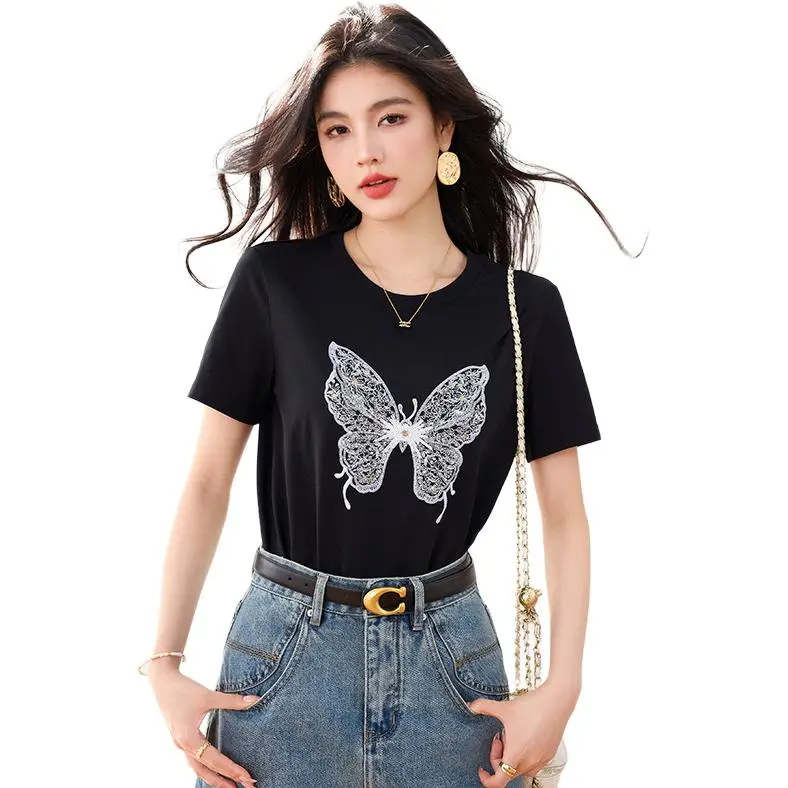 La Chapelle Regular T Shirt Women's Black-1
