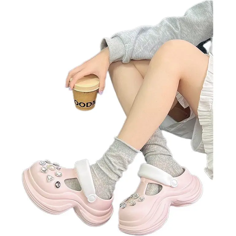 Yamada Hyakuju Women's Home Slippers White Pink, Blue White, Beige Black, Pink White-16