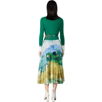 BBLLUUEE Long Sleeved Dress Women's Turquoise Green