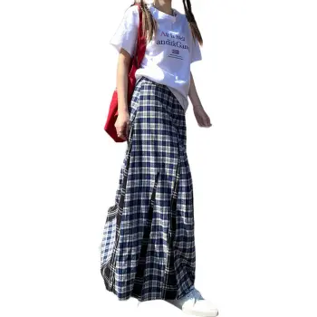 Kazakhstan Casual Long Skirts Women's Blue