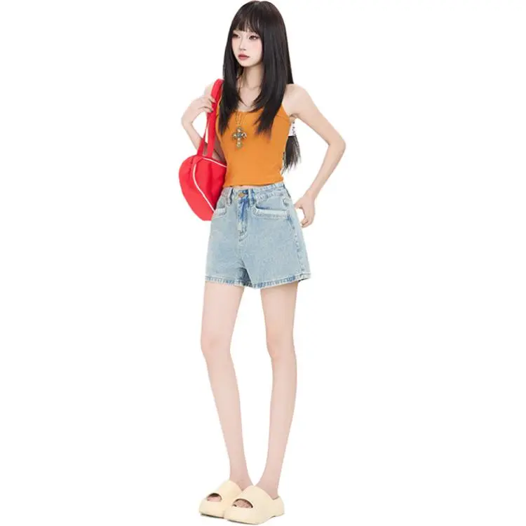 Kazakhstan Denim Shorts Women's-2