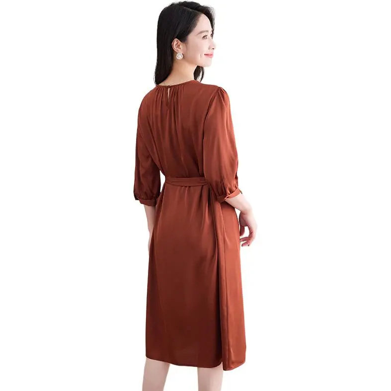 Yi Mengyuan Silk Short Sleeved Dress Women's-3