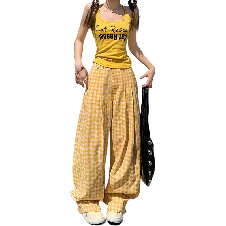 Kazakhstan Casual Pants Women's Yellow-3