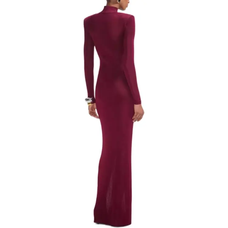 Self portrait New Year Long Sleeved Dress Women's Burgundy-2