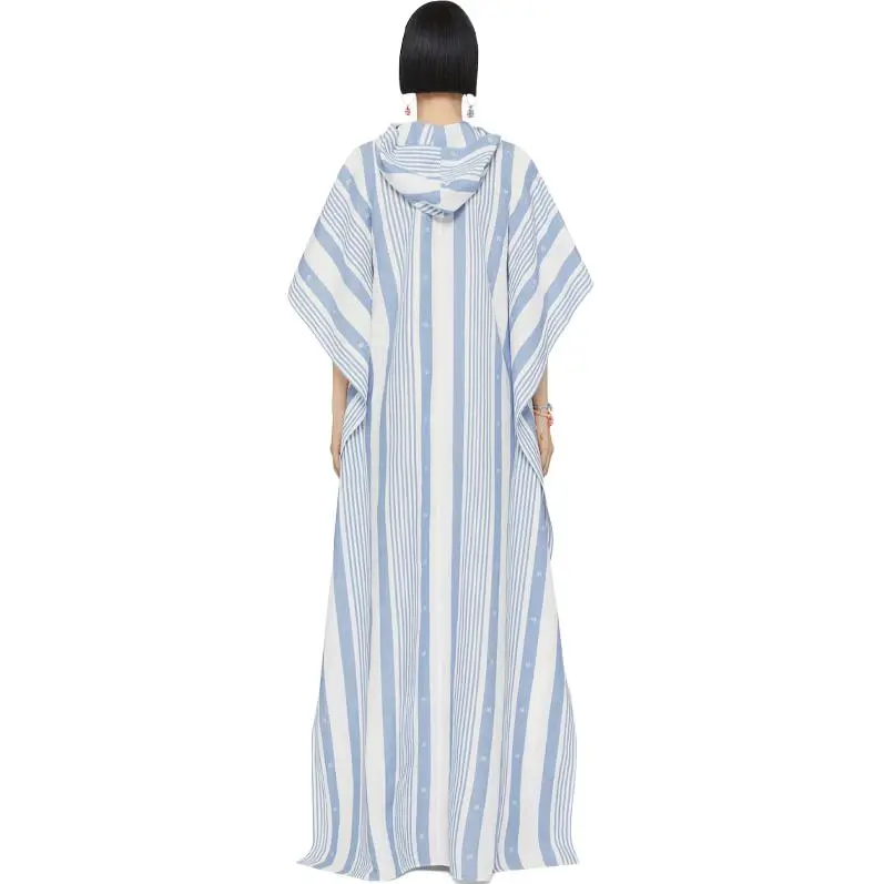 Givenchy 4G Motif Striped Hooded Kaftan-2