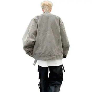 COMXZ Denim Jackets Unisex Gray
