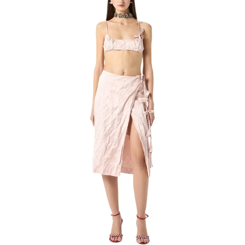 Blumarine Crinkled Wrapped Midi Skirt-1