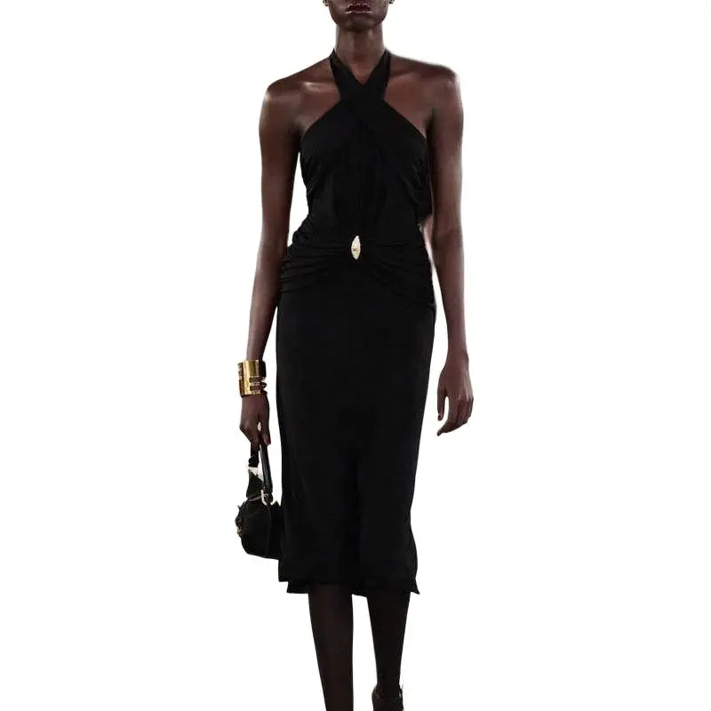 Elisabetta Franchi Logo plaque Midi Dress-2