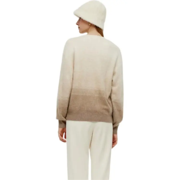 GOELIA Cashmere Sweater Women's Gradient Jacquard-0