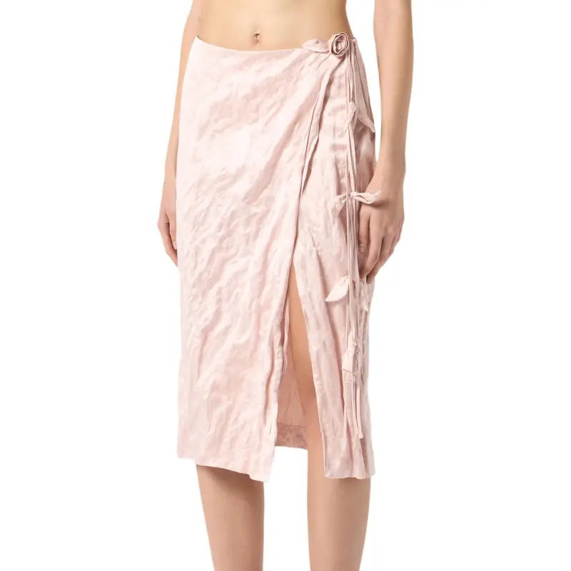 Blumarine Crinkled Wrapped Midi Skirt-4