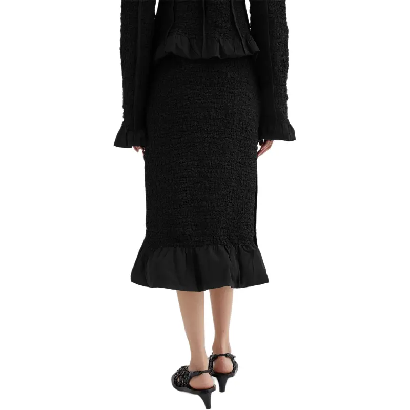 JIL SANDER Crinkled A line Midi Skirt-2