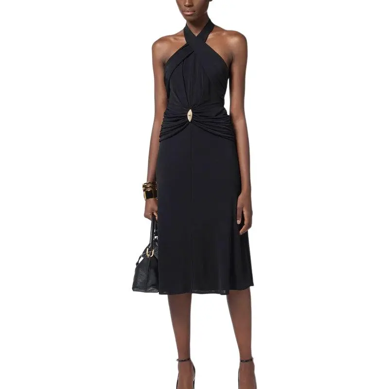 Elisabetta Franchi Logo plaque Midi Dress-1