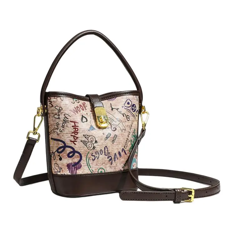 NX DOUGHNUT PU Bucket Bag Shoulder Bag Crossbody Bag Handbag Women's Coffee-2