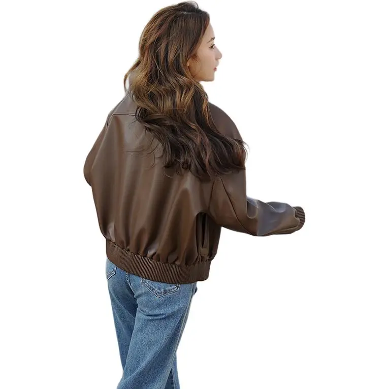 Fele.d Leather Jacket Women's Image Color-3