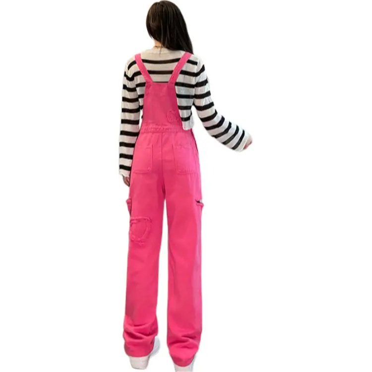 Mu Xiao Xin Overalls Women's Pink-1