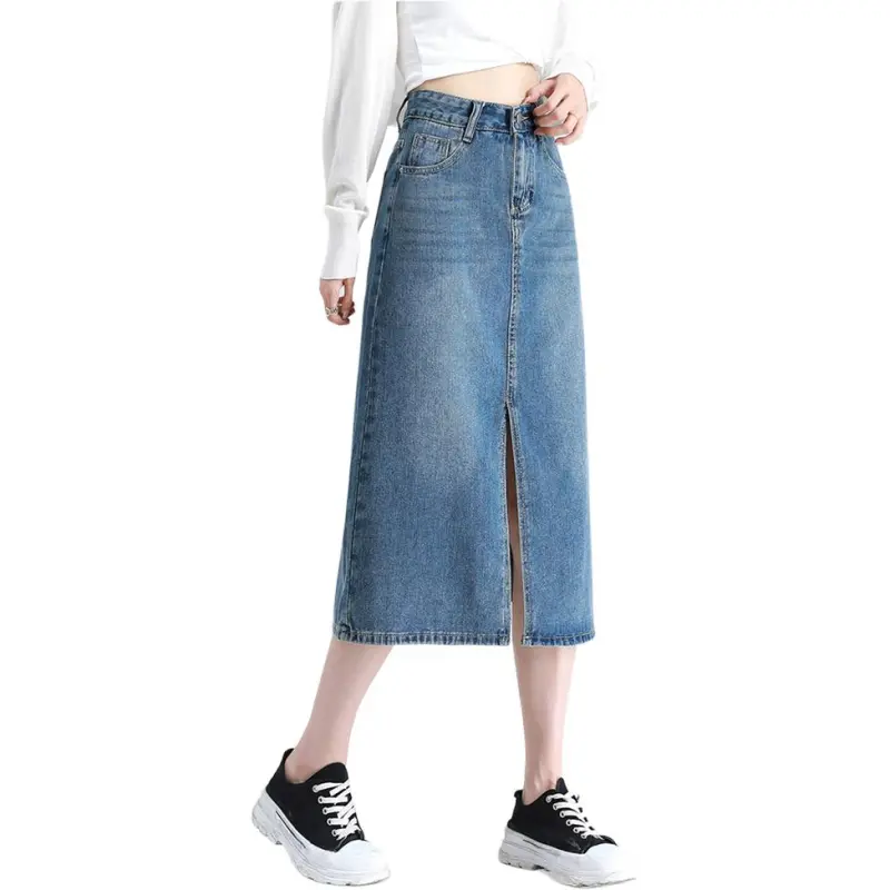 Mu Xiao Xin Denim Long Skirt Women's-3