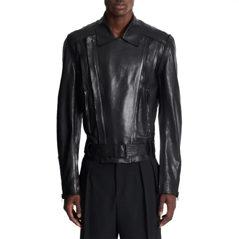 BALMAIN Leather Jacket Men's Black-1