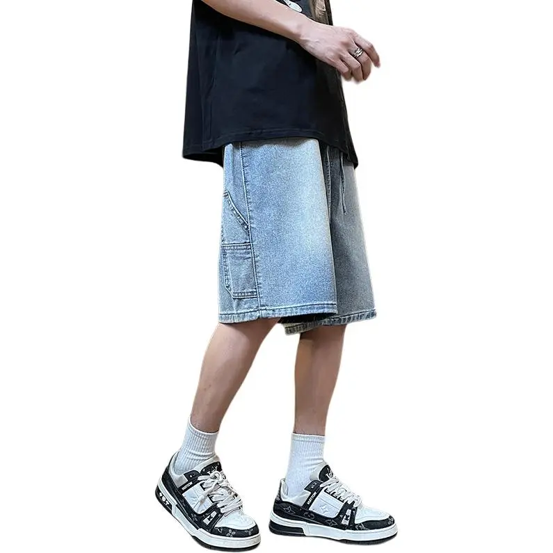 OPMO Denim Shorts Unisex Light Blue-4