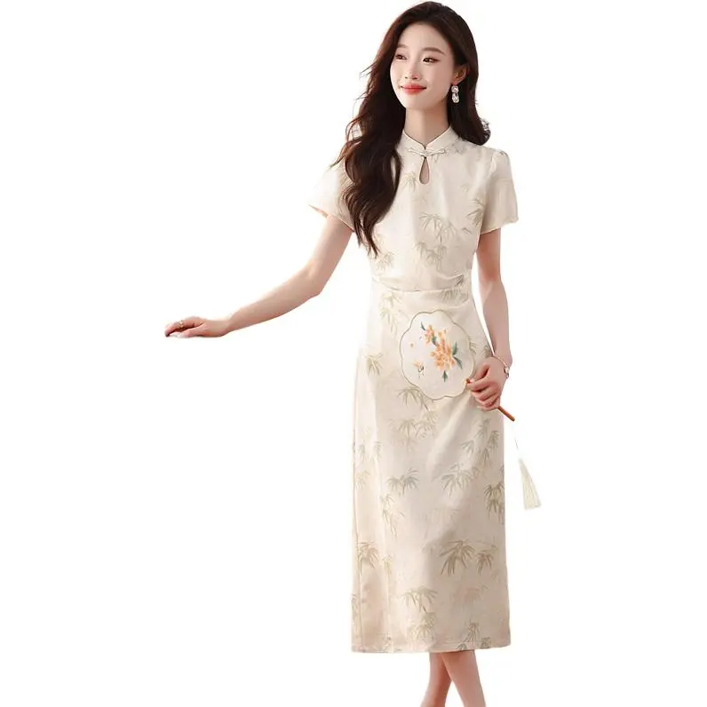 Mu Xiao Xin Short Sleeved Dress Women's-3