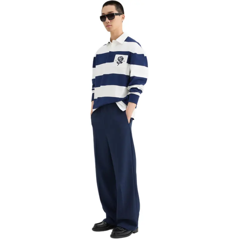 KENT&CURWEN Rose Collection Polo Shirt Men's Blue White Stripes-4