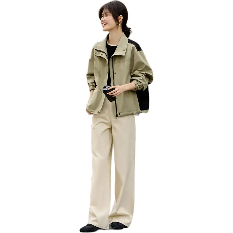 XWI Jackets & Coats Women's Khaki & Black-6
