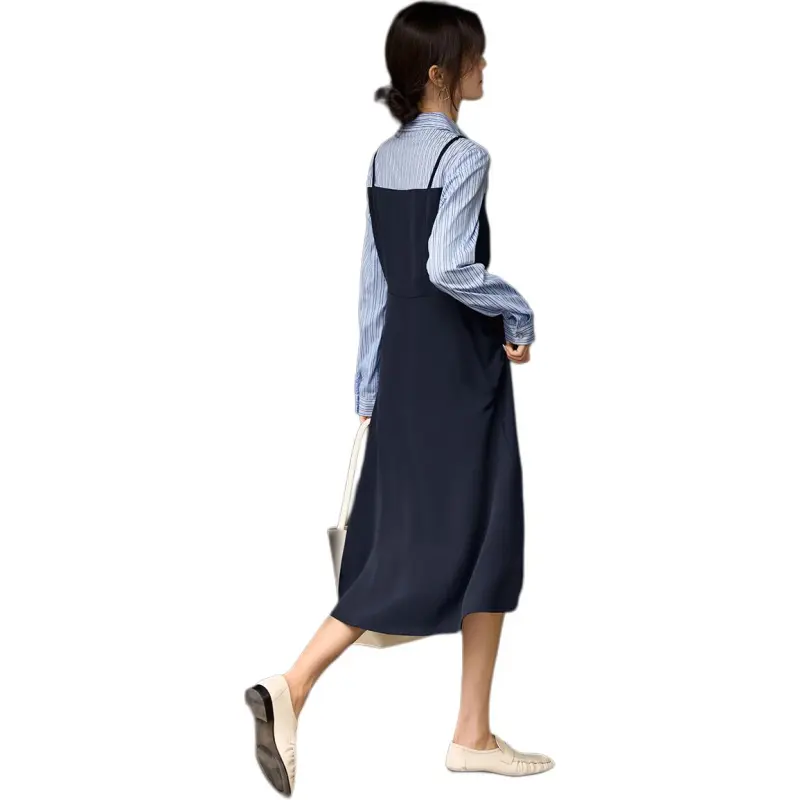 XWI Long Sleeved Dress Women's Navy Blue-3