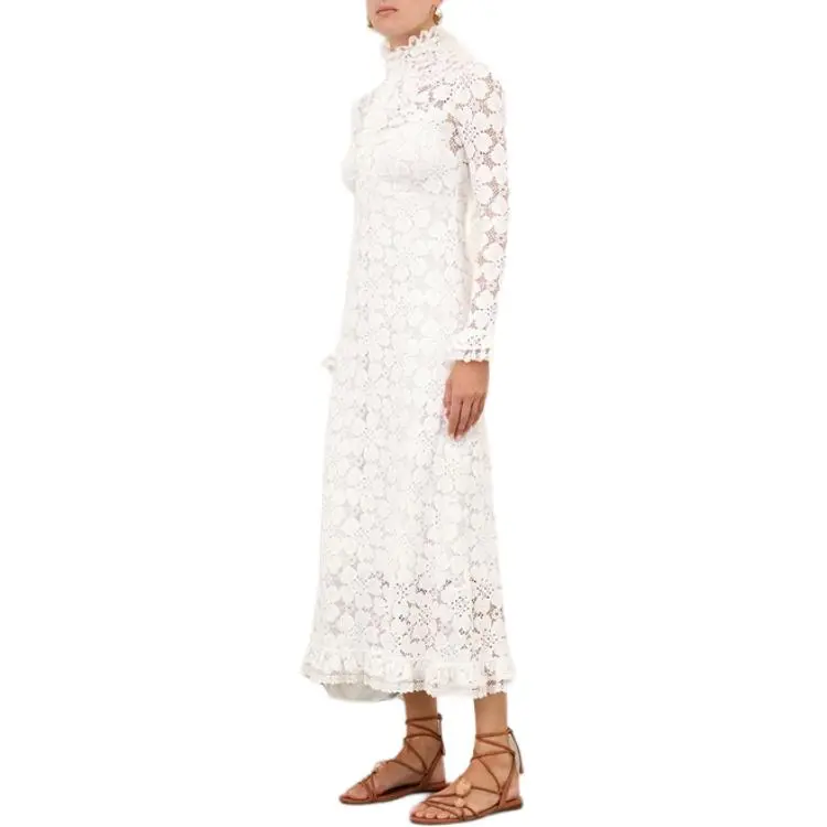 Zimmermann SS25 Spring Collection Long Sleeved Dresses Women's White-4