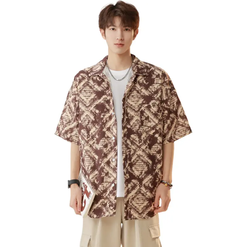 GOODHENLCE SS25 Midsummer Fashion Outfit Fashion Trend Shirt Single Item Unisex Fiji Brown Tone Clothing-2