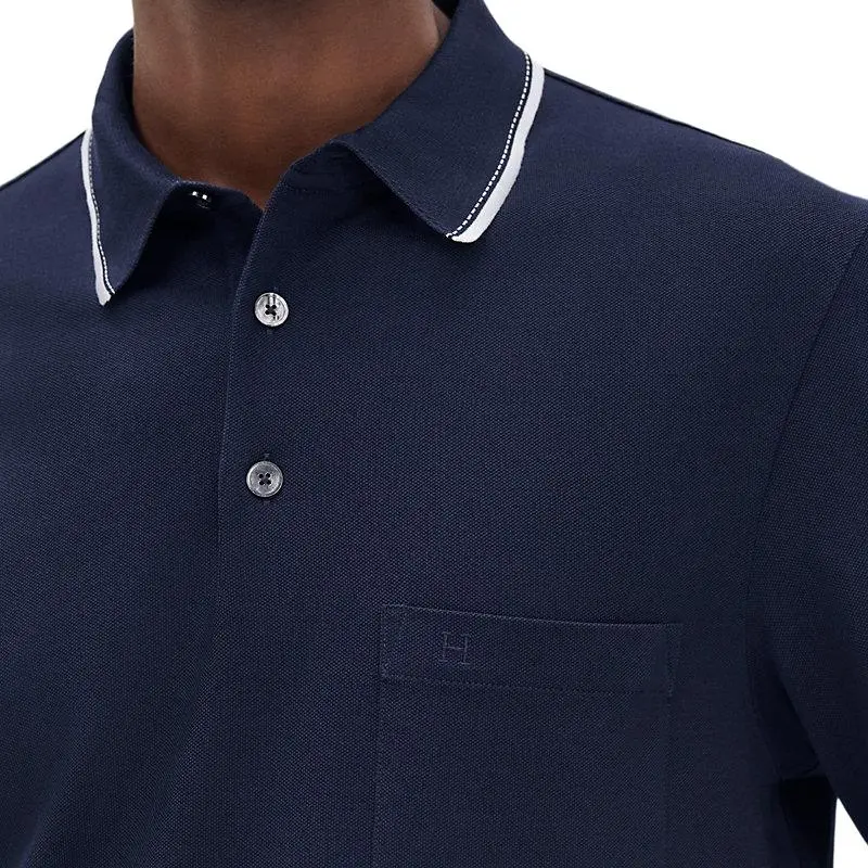 HERMES SS25 Polo Shirt Men's Marine Blue-2