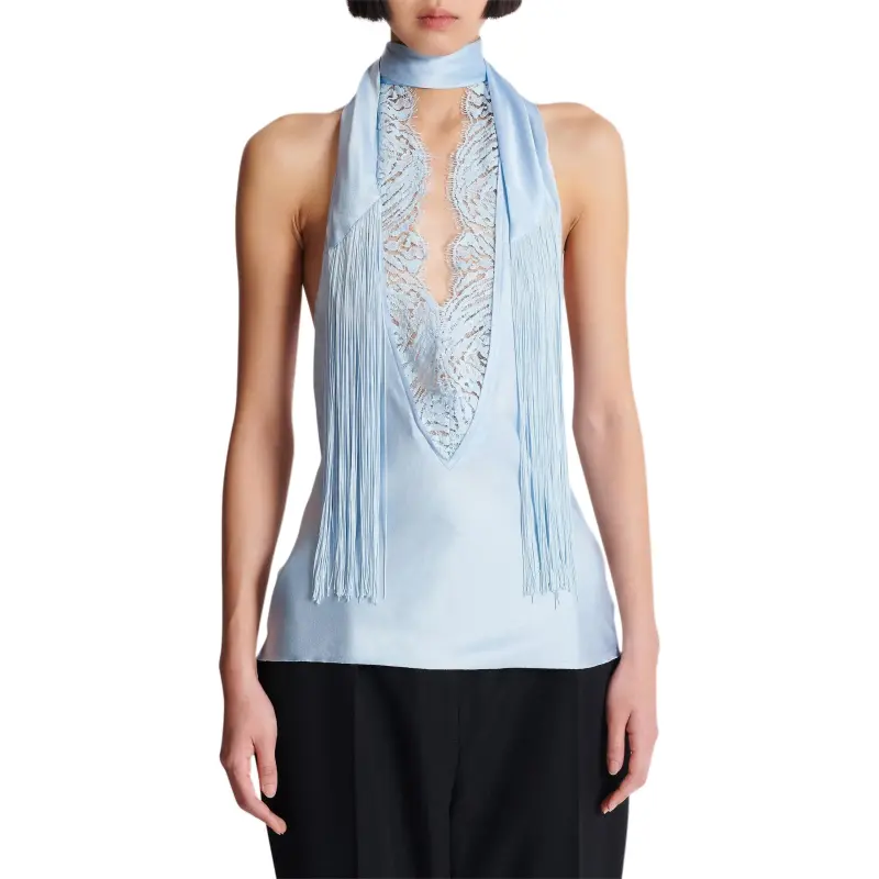 BALMAIN SS25 Camisole Women's Blue-4